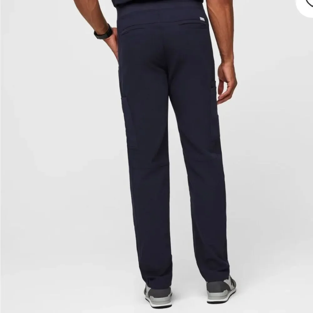 Figs Scrubs pants Axim Cargo Navy Blue Tie Elastic Waist Size L